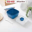 AZKO Kris 1.1 ltr Kotak Makan 3 Sekat Dengan Wadah Saus - Biru