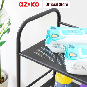 AZKO Stora 40x28.4x74 Cm Rak Troli 3 Tingkat - Hitam