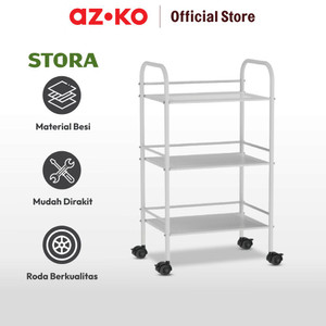 AZKO Stora Lyra Rak Troli 3 Tingkat - Putih