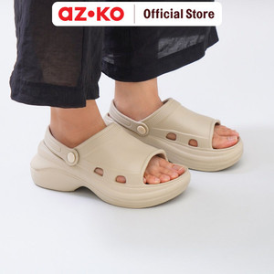AZKO Ataru Ukuran 36-37 Sandal Wanita Clogs Wedges Sling Back - Krem