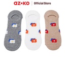 AZKO Ataru Set 3 Pasang Kaos Kaki Wanita Invisible Flower