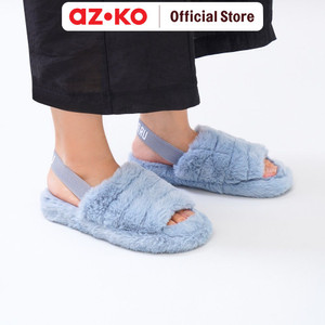 AZKO Ataru Ukuran 40/41 Sandal Wanita Fur - Biru