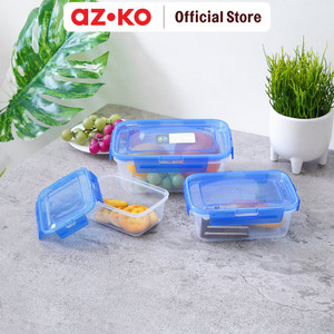 AZKO Komax Set 3 Pcs Wadah Makanan Rectangular
