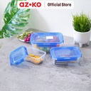 AZKO Komax Set 3 Pcs Wadah Makanan Rectangular