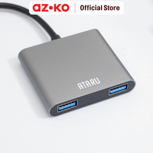 AZKO Ataru Usb 3.0 To 4 Usb Hub 3.0 Adapter - Abu-Abu
