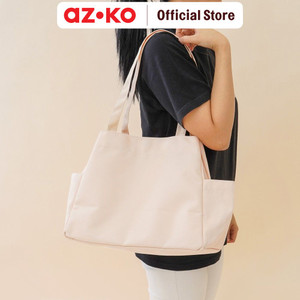 AZKO Ataru Tote Bag Canvas Extendable - Krem