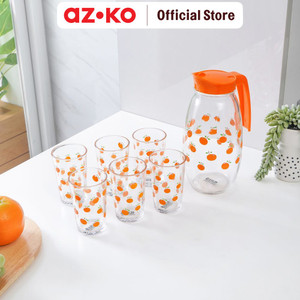 AZKO Kris Set 7 Pcs Teko Minum Dan Gelas Orange
