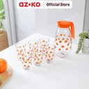 AZKO Kris Set 7 Pcs Teko Minum Dan Gelas Orange