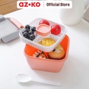 AZKO Kris 1.1 ltr Kotak Makan 3 Sekat Dengan Wadah Saus - Pink