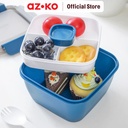 AZKO Kris 1.1 ltr Kotak Makan 3 Sekat Dengan Wadah Saus - Biru