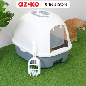 AZKO Paws N Tail Toilet Kucing Dengan Drawer - Abu-Abu