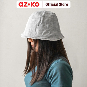 AZKO Ataru Topi Bucket Denim Fringe Hem - Biru Muda