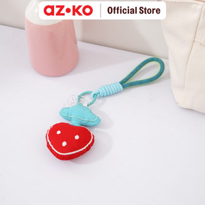 AZKO Ataru Gantungan Kunci Strawberry Cushion Chain - Merah
