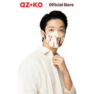 AZKO Ataru Kyou Masker Pelindung 4 Lapis Kf94 Camo - Krem Beige