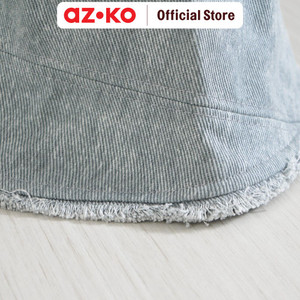 AZKO Ataru Topi Bucket Denim Fringe Hem - Biru Muda