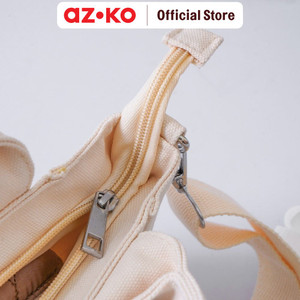 AZKO Ataru Ukuran S Tas Selempang Canvas - Putih Ivory