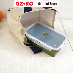 AZKO Ataru Tas Bekal Makanan Break Motif Print - Krem Beige