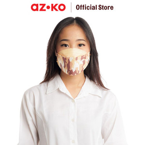 AZKO Ataru Kyou Masker Pelindung 4 Lapis Kf94 Camo - Krem Beige