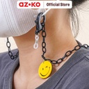 AZKO Ataru Strap Masker Chain Smiley - Hitam