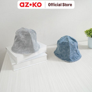 AZKO Ataru Topi Bucket Denim Fringe Hem - Biru Muda