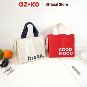AZKO Ataru Tas Bekal Makanan Break Motif Print - Krem Beige