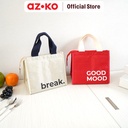 AZKO Ataru Tas Bekal Makanan Break Motif Print - Krem Beige