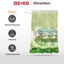 AZKO Forhom 180x180 Cm Tirai Kamar Mandi Dengan Hooks Glassbal Hijau
