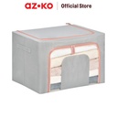 AZKO Stora 60X42X40 Cm Kotak Penyimpanan Lipat Ritsleting - Abu-Abu