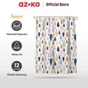 AZKO Forhom 180x180 Cm Tirai Kamar Mandi Dengan Hooks Waterdrop