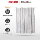 AZKO Forhom 180x180 Cm Tirai Kamar Mandi Dengan Hooks Stripe - Biru