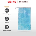 AZKO Forhom 180x180 Cm Tirai Kamar Mandi Dengan C Hooks Seashell