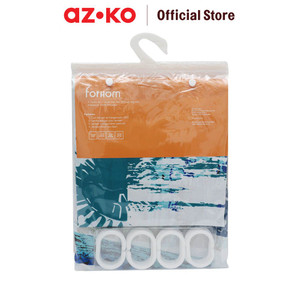 AZKO Forhom 180x180 Cm Tirai Kamar Mandi Dengan C Hooks Sea - Biru