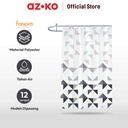 AZKO Forhom 180x180 Cm Tirai Kamar Mandi Dengan Hooks Polygry