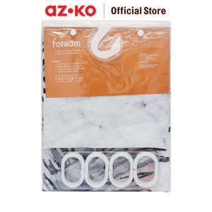 AZKO Forhom 180x180 Cm Tirai Kamar Mandi Dengan C Hooks Pineaple