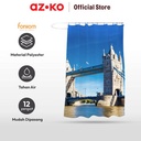 AZKO Forhom 180x180 Cm Tirai Kamar Mandi Dengan Hooks London