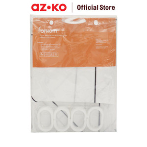 AZKO Forhom 180x180 Cm Tirai Kamar Mandi Dengan Hooks Geometri