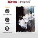 AZKO Forhom 180x180 Cm Tirai Kamar Mandi Dengan C Hooks Flower