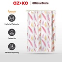 AZKO Forhom 180 X 180 Cm Tirai Kamar Mandi Dengan Hooks - Pink