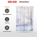 AZKO Forhom 180x180 Cm Tirai Kamar Mandi Dengan C Hooks Dolphin