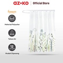 AZKO Forhom 180x180 Cm Tirai Kamar Mandi Dengan Hooks Botanica