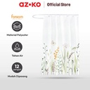 AZKO Forhom 180x180 Cm Tirai Kamar Mandi Dengan Hooks Botanic