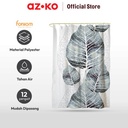AZKO Forhom 180x180 Cm Tirai Kamar Mandi Dengan C Hooks Big Leaf