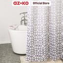 AZKO Forhom 180x200 Cm Tirai Kamar Mandi Dengan Hooks D - Abu-Abu