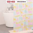 AZKO Forhom 180X200 Cm Tirai Kamar Mandi Peva Dengan Hooks Motif