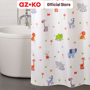 AZKO Forhom 180x200 Cm Tirai Kamar Mandi Dengan Hooks Multi