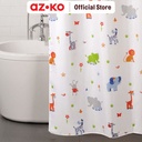 AZKO Forhom 180x200 Cm Tirai Kamar Mandi Dengan Hooks Multi