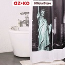 AZKO Forhom 180x200 Cm Tirai Kamar Mandi Dengan Hooks - Hitam