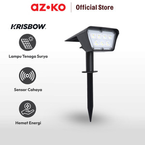 AZKO Krisbow Zura Lampu Sorot Taman Single Solar 1l 200 Lumens 6500k