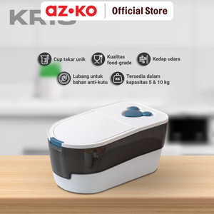 AZKO Kris Tempat Beras 5 Kg - Hitam/Putih