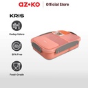 AZKO Kris 1.7 ltr Kotak Makan 3 Sekat Dengan Sendok & Garpu - Pink Muda
